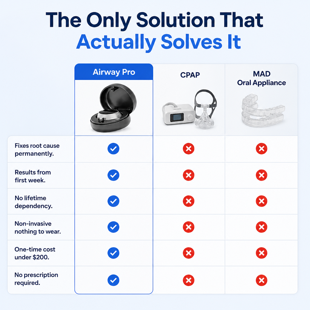 Airway Pro vs CPAP vs MAD Comparison